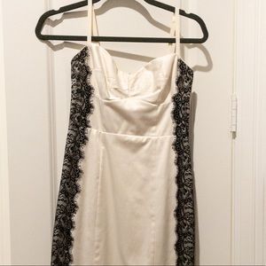 Ivory with Black lace cocktail dress